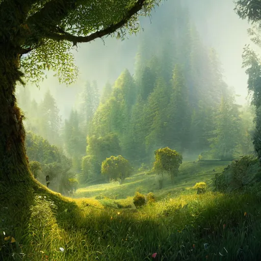 Prompt: landscape of trees, hills, au naturel, hyper detailed, digital art, trending in artstation, cinematic lighting, studio quality, smooth render, unreal engine 5 rendered, octane rendered, art style by klimt and nixeu and ian sprigger and wlop and krenz cushart