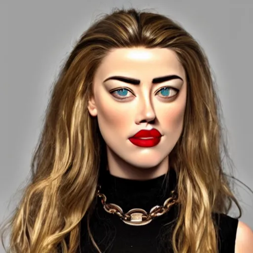 Image similar to a gourd shaped to look like the face of amber heard intercross hybrid mix