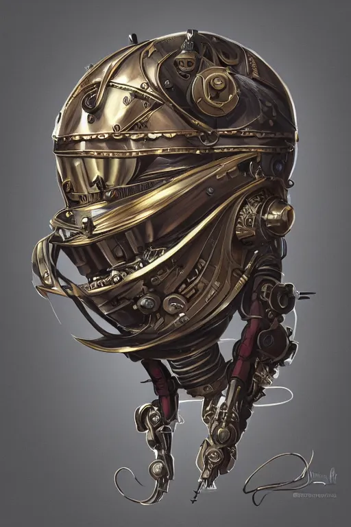 Image similar to steampunk helmet fantasy art mask robot ninja stylized digital illustration sharp focus, elegant intricate digital painting artstation concept art global illumination ray tracing advanced technology chaykin howard and campionpascale and cooke darwyn and davis jack