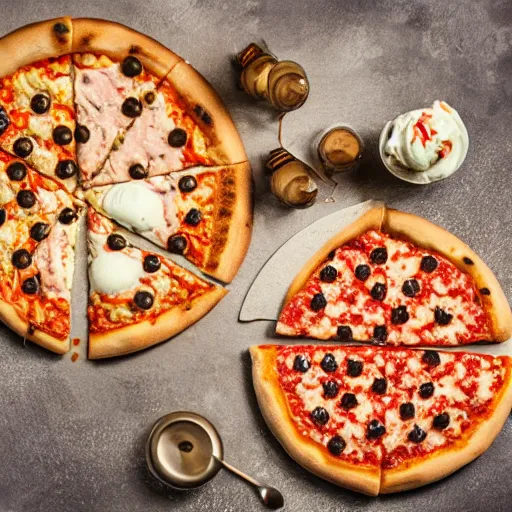 Image similar to pizza with ice cream on it