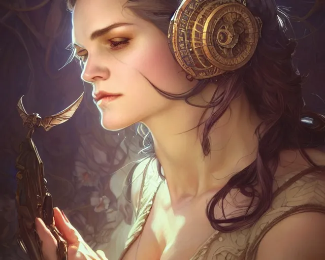 Image similar to photography of fay helfer, deep focus, d & d, fantasy, intricate, elegant, highly detailed, digital painting, artstation, concept art, matte, sharp focus, illustration, hearthstone, art by artgerm and greg rutkowski and alphonse mucha