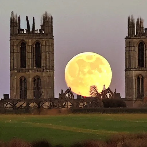 Image similar to we witnessed a glorious moonrise over ely cathedral last night.