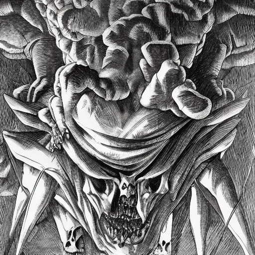 Prompt: the stage between eternal life and death by kentaro miura, focus, sharp