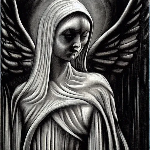 Prompt: angel by H.R Giger