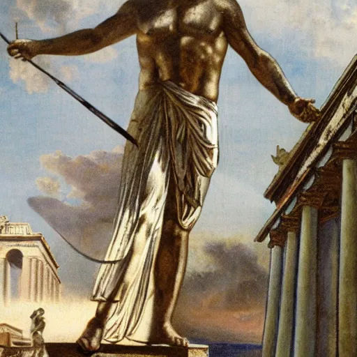 Prompt: the colossus of Rhodes