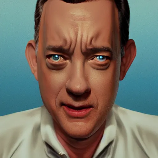 Image similar to tom hanks as forrest gump with giant shrimp heads instead of hands, photorealistic, cgsociety, artstation