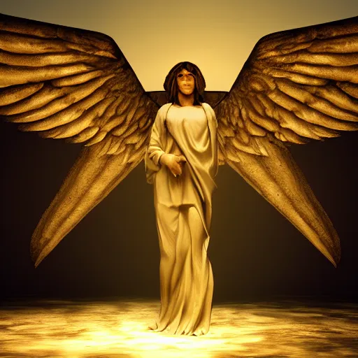 Image similar to biblical angel invaders 4 k path traced high definition detailed artstation realistic trending dramatic lighting light and dark contrast