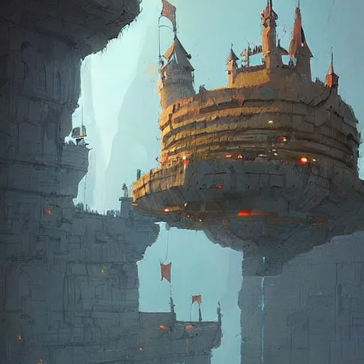 Image similar to an incredible floating castle by ian mcque