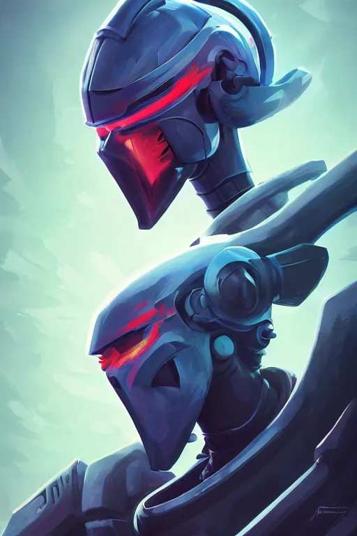 Image similar to epic mask helmet robot ninja portrait stylized as fornite style game design fanart by concept artist gervasio canda, behance hd by jesper ejsing, by rhads, makoto shinkai and lois van baarle, ilya kuvshinov, rossdraws global illumination radiating a glowing aura global illumination ray tracing hdr render in unreal engine 5