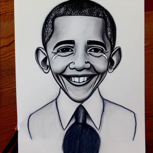 Image similar to Obama drawing, 5 year old child drawing, pencil drawing, Barack Obama