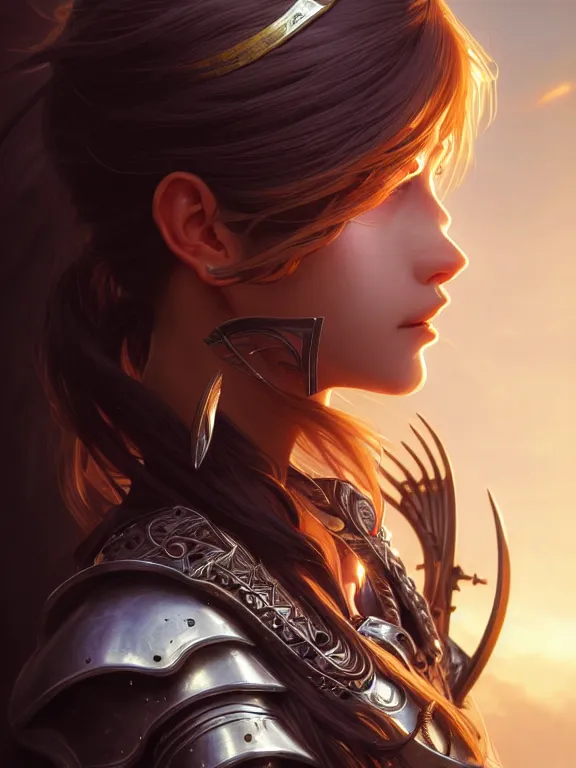 Prompt: close up picture of a female warden of time, bored, coveted, beautiful and aesthetic, intricate, unreal engine, messy hair, highly detailed, detailed face, smooth, sharp focus, chiaroscuro, manga illustration, artgerm, greg rutkowski, ilya kuvshinov, rossdraws, alphonse mucha, young adult light novel cover art