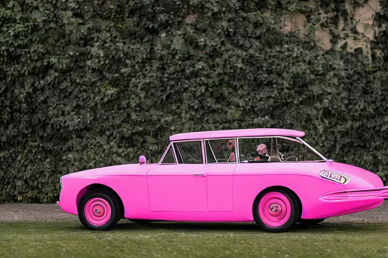 Image similar to Elegant photography of the pink panther car