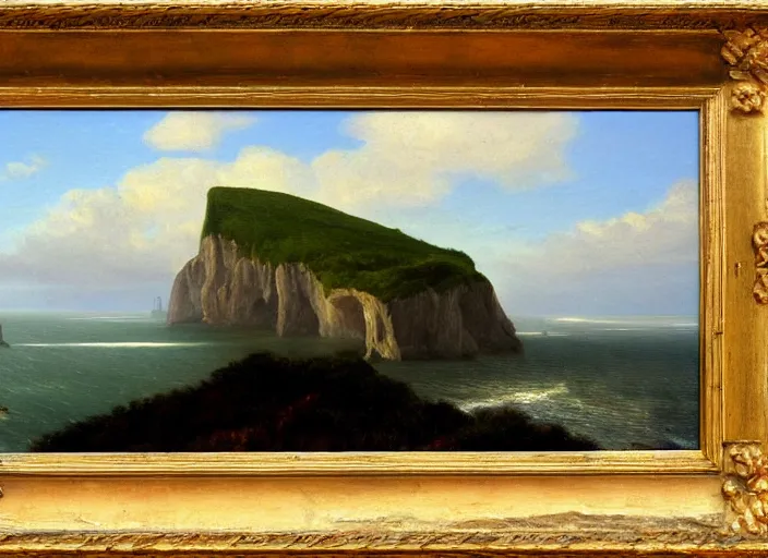 Prompt: cliffs of dover, uk in the style of hudson river school of art, oil on canvas