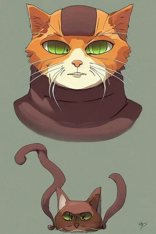 Prompt: badass cat character by ghibli studio