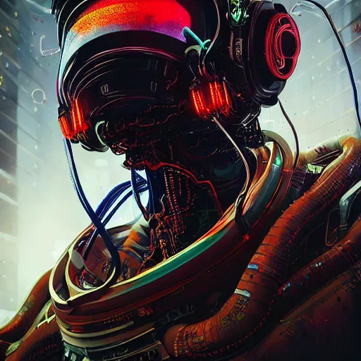 Image similar to portrait of a squid monster astronaut. full body portrait, intricate abstract. cyberpunk, intricate artwork. neon eyes, by Tooth Wu, wlop, beeple. octane render, trending on artstation, greg rutkowski very coherent symmetrical artwork. cinematic, hyper realism, high detail, octane render, 8k, minimalistic, hyperrealistic surrealism, award winning masterpiece with incredible details, a surreal vaporwave liminal space, highly detailed, trending on ArtStation