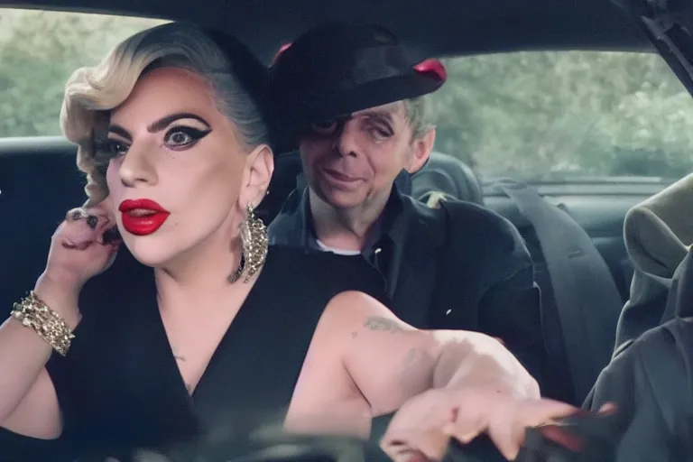 Image similar to lady gaga and judy garland in carpool karaoke, lady gaga, judy garland, red weapon 8 k s 3 5, cooke anamorphic / i lenses, highly detailed, cinematic lighting