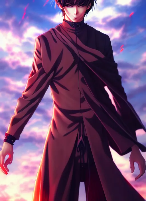 anime full body handsome young demon king man only,, Stable Diffusion