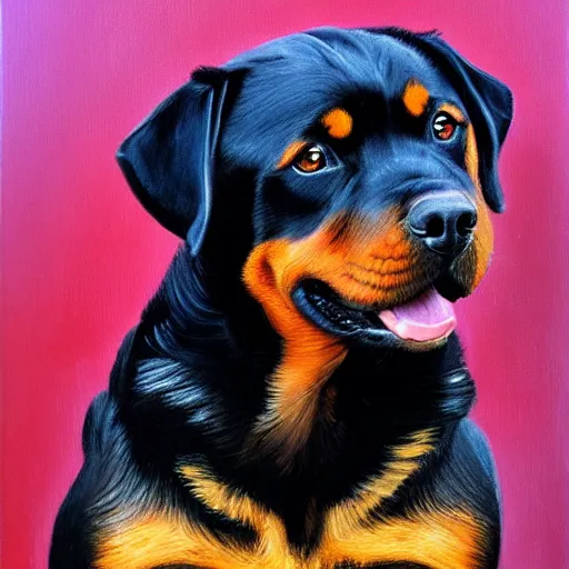 Image similar to rottweiler portrait rococo oil painting