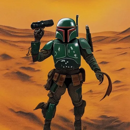 Prompt: boba fett on mars