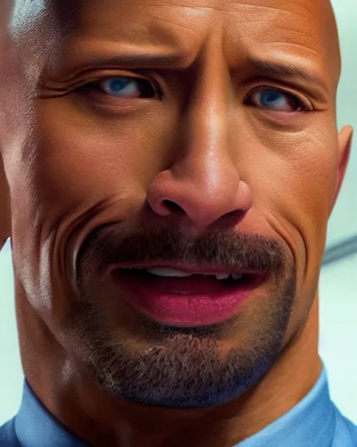 Prompt: Film still close-up shot of Dwayne Johnson as the Jules from the movie Pulp Fiction. Photographic, photography