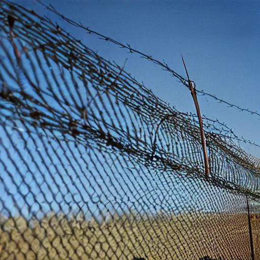 Image similar to photo, wyoming, barbed wire fence, kodak ektachrome 1 2 0, 2 6 mm,