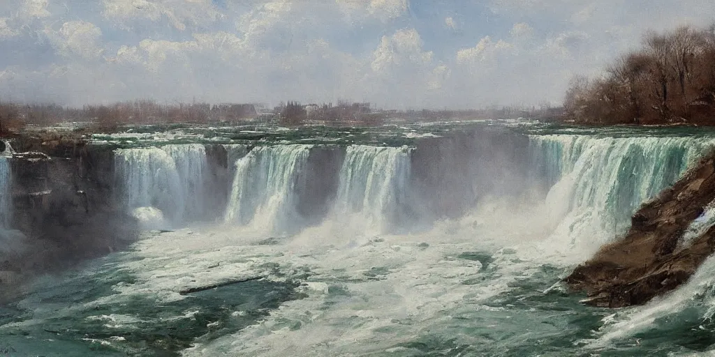 Prompt: niagara falls by richard schmid