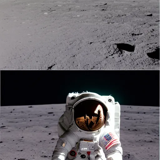 Image similar to high quality photo of hedgehog in astronaut suit on the Moon