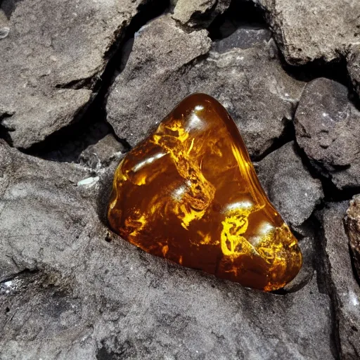 Prompt: fossilized human remains found in amber