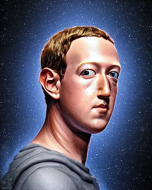 Prompt: A 3D model of a giant floating head in space of a mark zuckerberg alien, fantasy art, in the style of artgerm, illustration, epic, fantasy, intricate, hyper detailed, artstation, concept art, smooth, sharp focus, ray tracing, vibrant, artgerm, award winning art, ray tracing