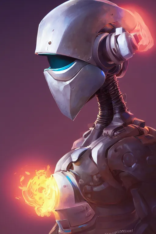 Image similar to epic mask helmet robot ninja portrait stylized as fornite style game design fanart by concept artist gervasio canda, behance hd by jesper ejsing, by rhads, makoto shinkai and lois van baarle, ilya kuvshinov, rossdraws global illumination radiating a glowing aura global illumination ray tracing hdr render in unreal engine 5