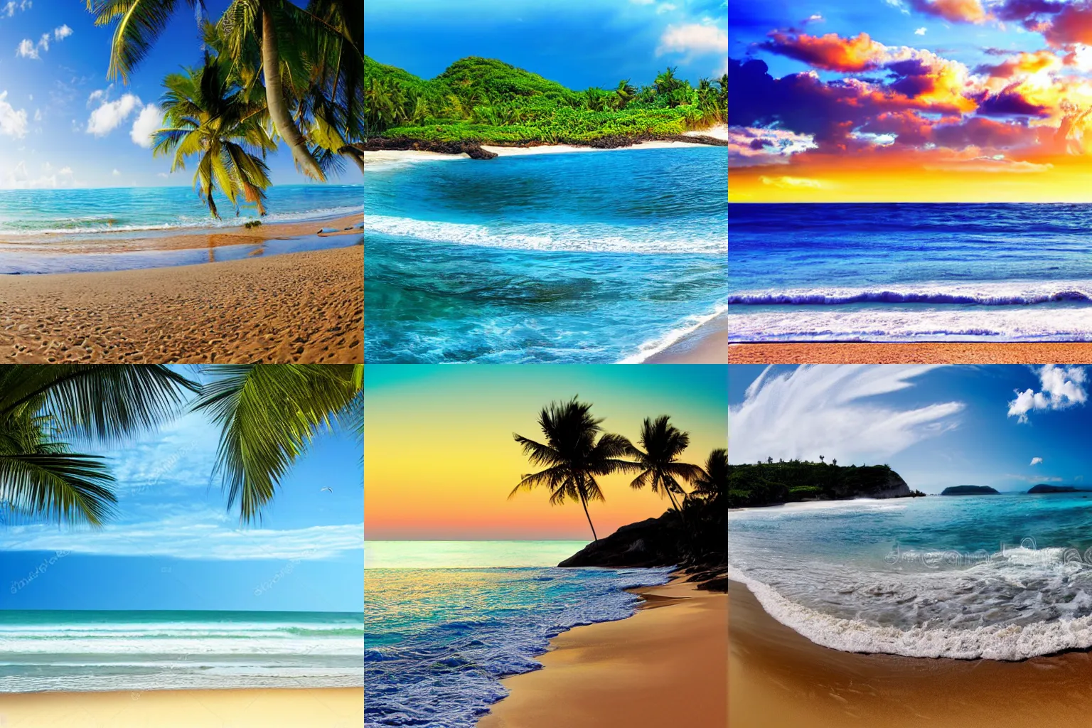 Prompt: panoramic beach landscape. inspire tropical beach seascape horizon