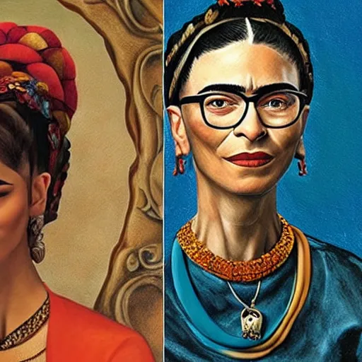 Image similar to Bill Gates cosplaying as Cleopatra, oil on canvas, professional concept art, highly detailed, art in the style frida kahlo