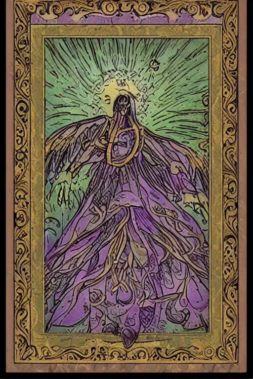 Prompt: beautiful shamanic frame card border