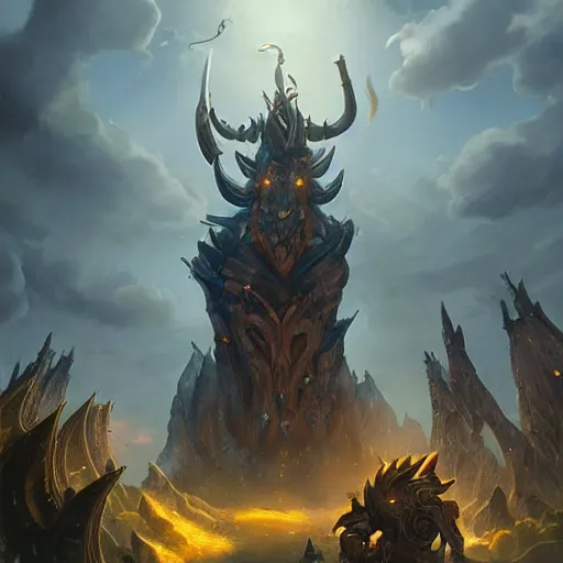 Image similar to a giant horn instrument, epic fantasy style, in the style of Greg Rutkowski, hearthstone artwork