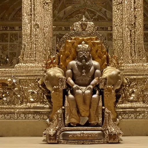 Image similar to the body of a king entombed in solid diamond. his body can clearly be seen sitting on his throne as perfect as in life