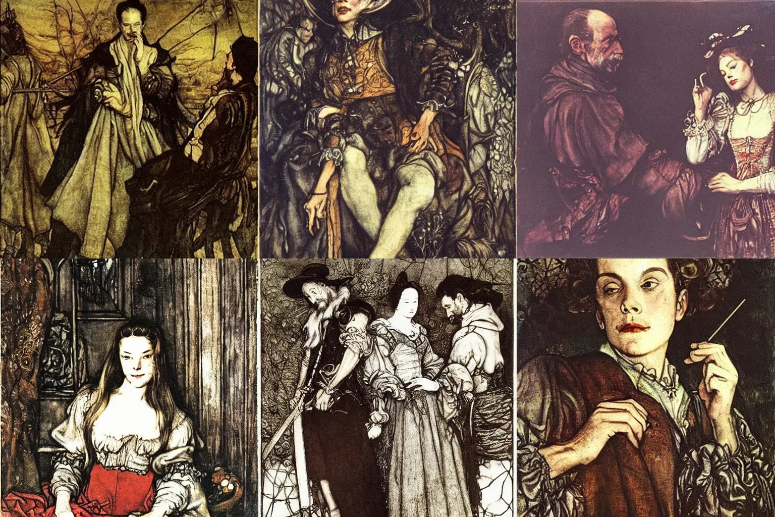 Prompt: senseless and wise. painting by diego velazquez, arthur rackham and terry moore