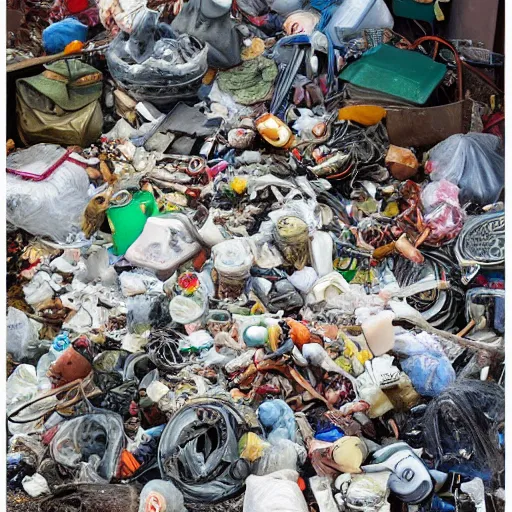 Prompt: visual exploration of general trash, by john jun suh, award - winning, highly detailed, different lenses