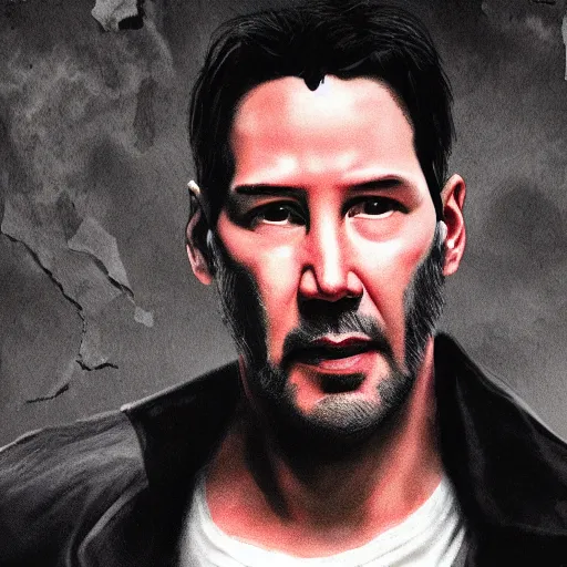 Image similar to Keanu reeves as the punisher 4K quality Photorealism