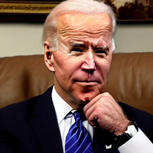 Prompt: Joe Biden fat and out of shape lying on the couch watching tv