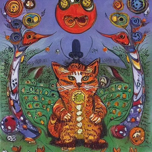 Image similar to miles tails prower as imagined by louis wain