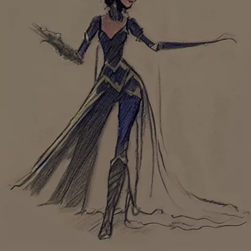 Image similar to milt kahl sketch of victoria justice as princess padme from star wars episode 3