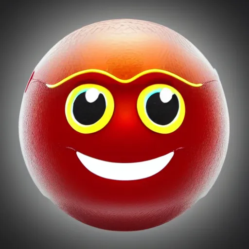 Prompt: emoticon smile , happy , big , 3d render , colorful glass sphere , centered , high detail