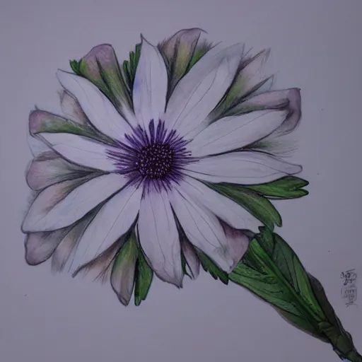 Image similar to a perfect, realistic professional digital sketch of windflowers, by pen and watercolor, by a professional Chinese Korean artist on ArtStation, on high-quality paper