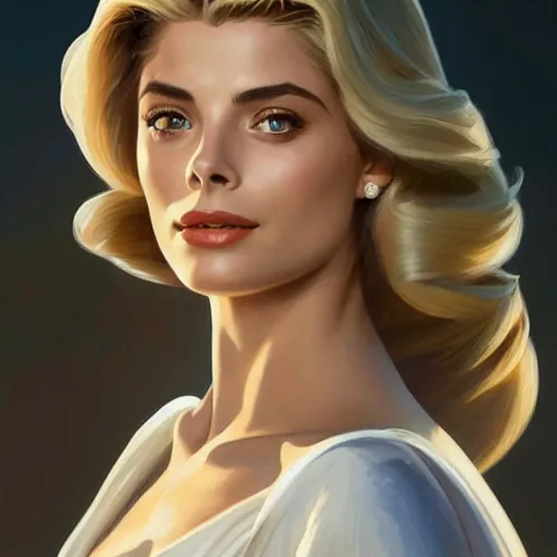 Prompt: A combination of Grace Kelly's and Willa Holland's and Ashley Greene's faces as She-Ra, western, D&D, fantasy, intricate, elegant, highly detailed, digital painting, artstation, concept art, matte, sharp focus, illustration, art by Artgerm and Greg Rutkowski and Alphonse Mucha