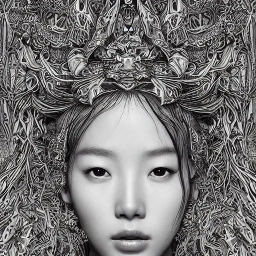 Prompt: the portrait of an unbelievably beautiful, elegant, and sophicated young yoo seung ok partially made of broccoli, an ultrafine detailed illustration by james jean, intricate linework, bright colors, final fantasy, behance contest winner, vanitas, angular, altermodern, unreal engine 5 highly rendered, global illumination, radiant light, detailed and intricate environment