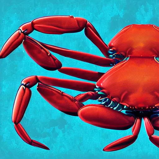 Prompt: a scientific crab, digital art