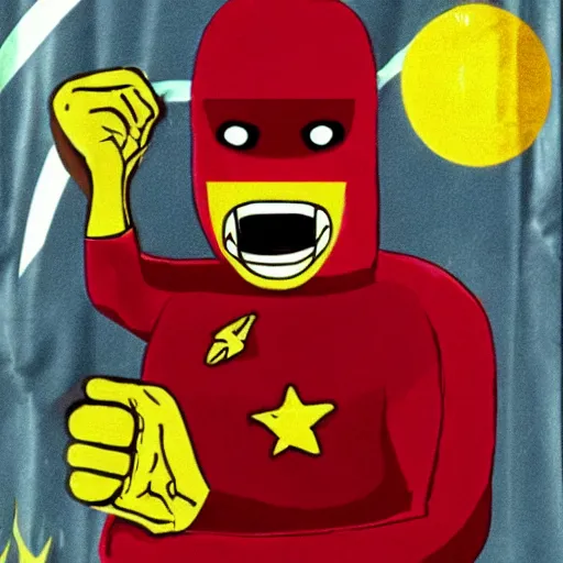 Image similar to banana monster!!!, Punching Star Trek Officer in Red