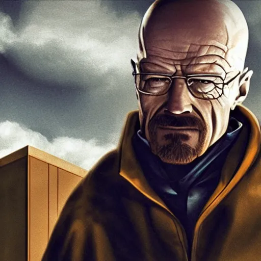 Image similar to a film still of Walter White in Half Life as Gordon Freeman