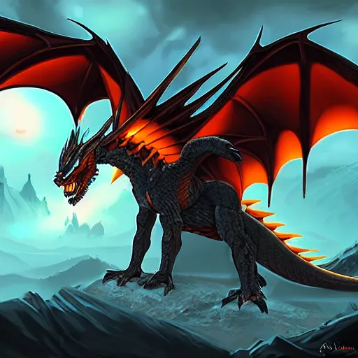 Prompt: ender dragon artwork