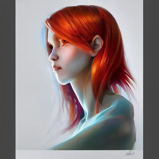 Image similar to half - flame frostcore woman with cute - fine - face, pretty face, multicolored hair, realistic shaded perfect face, extremely fine details, fine details, by realistic shaded lighting poster by ilya kuvshinov katsuhiro otomo, magali villeneuve, artgerm, jeremy lipkin and michael garmash and rob rey